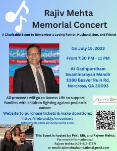 Rajiv Mehta Memorial Fundraiser