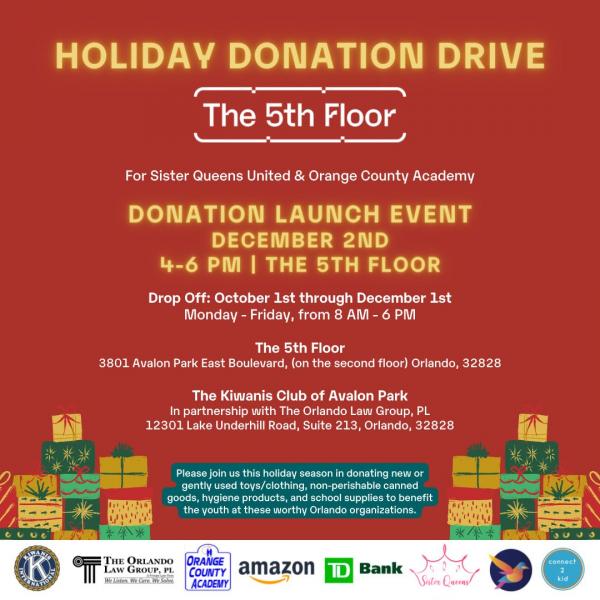 Holiday Donation Drive - 5th Floor
