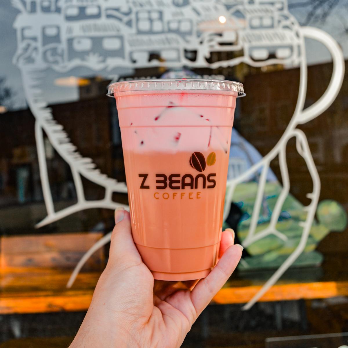 Z Beans Iced Cherry Blossom Latte