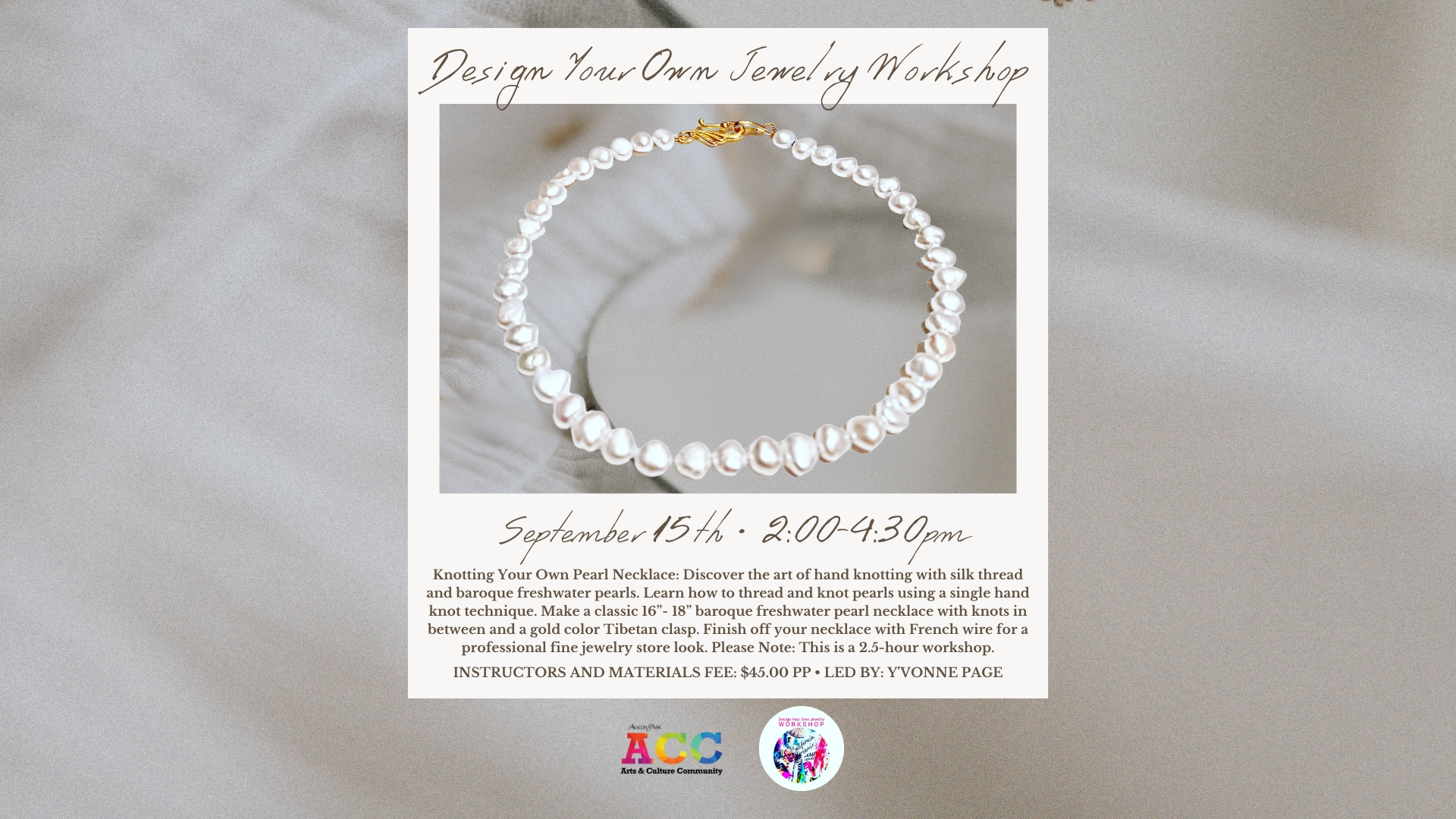 Design Your Own Jewelry Workshop