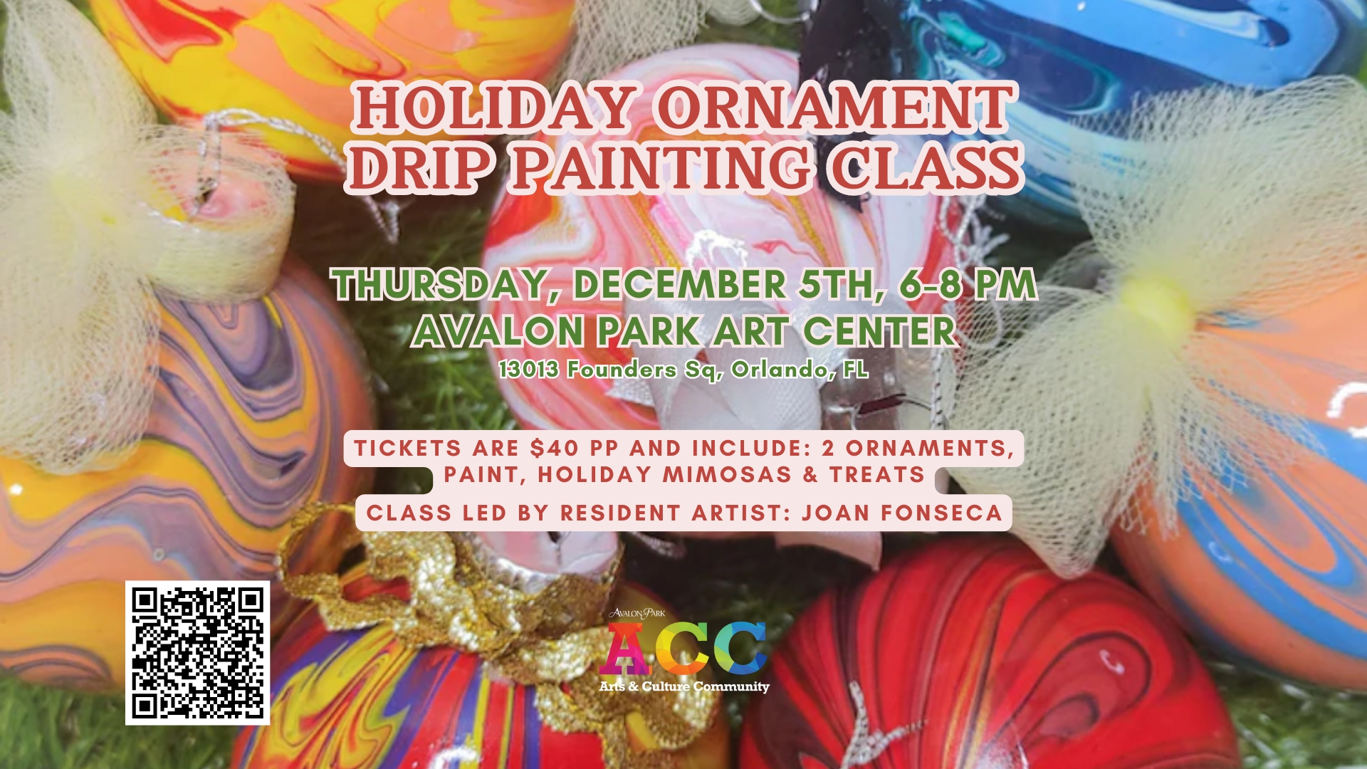 Ornament Drip Painting Class