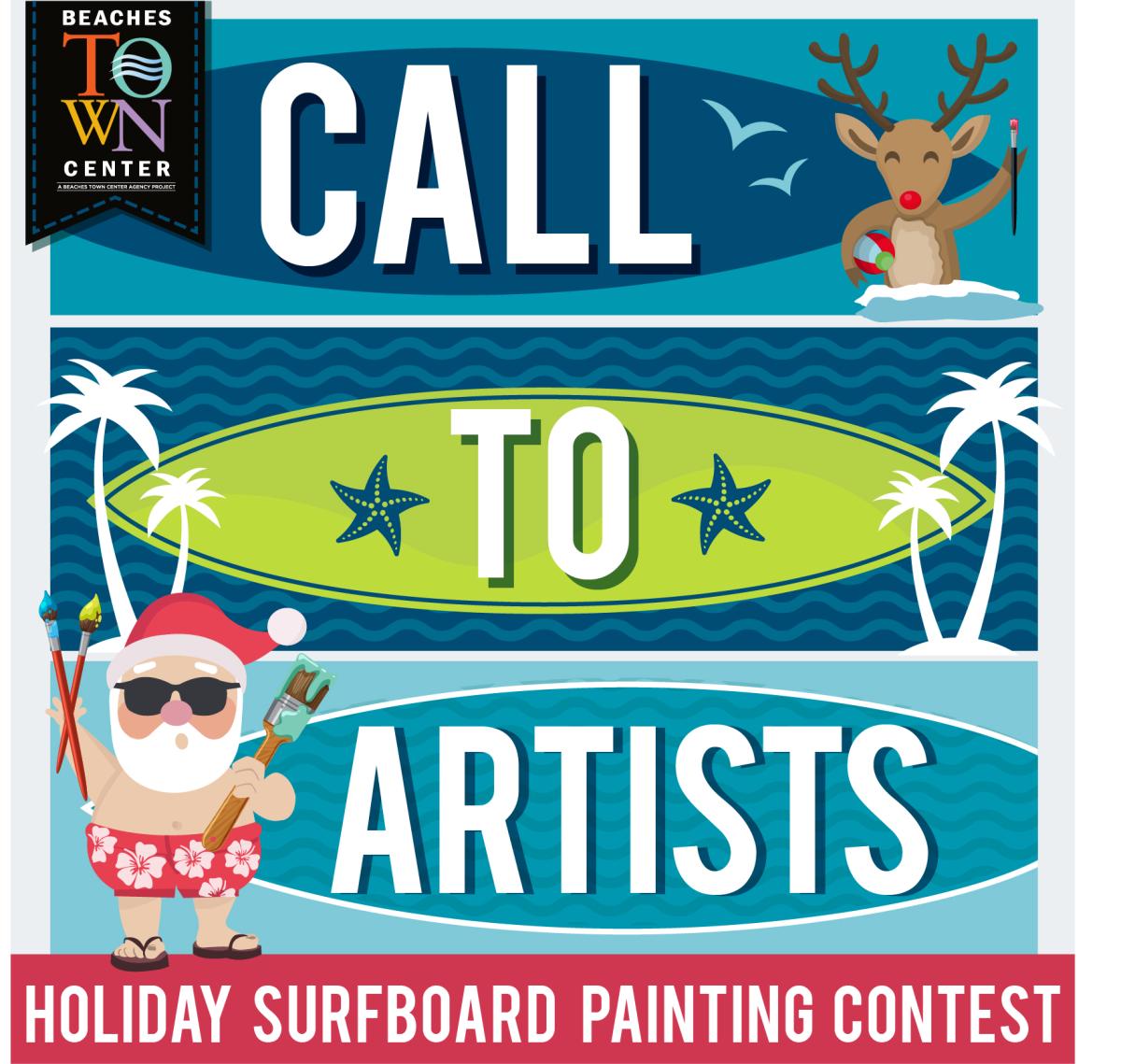 Beaches Town Center Christmas Surfboard Artist Contest cover image