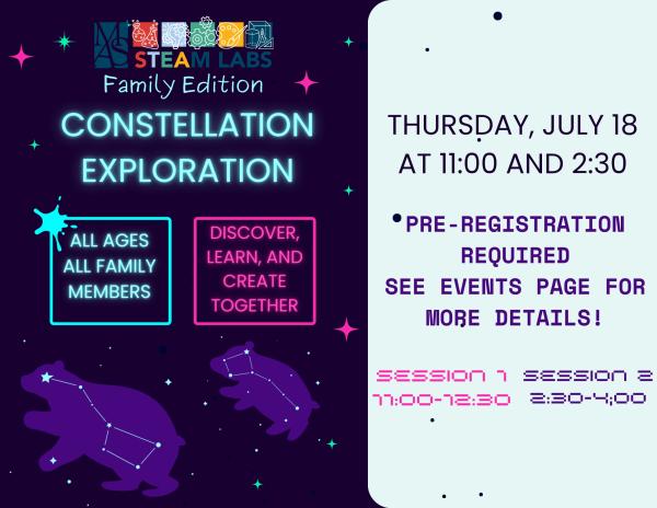 STEAM Labs-Family Edition: Constellation Exploration (Session 2)