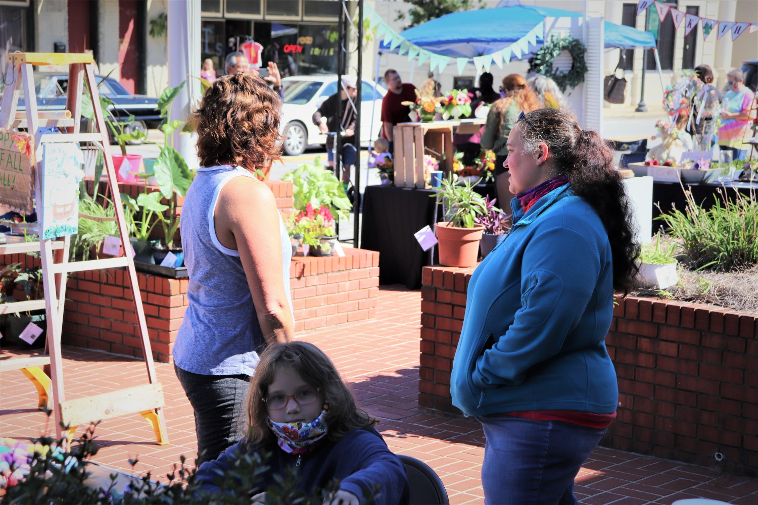 Folks hanging out at Market on Main