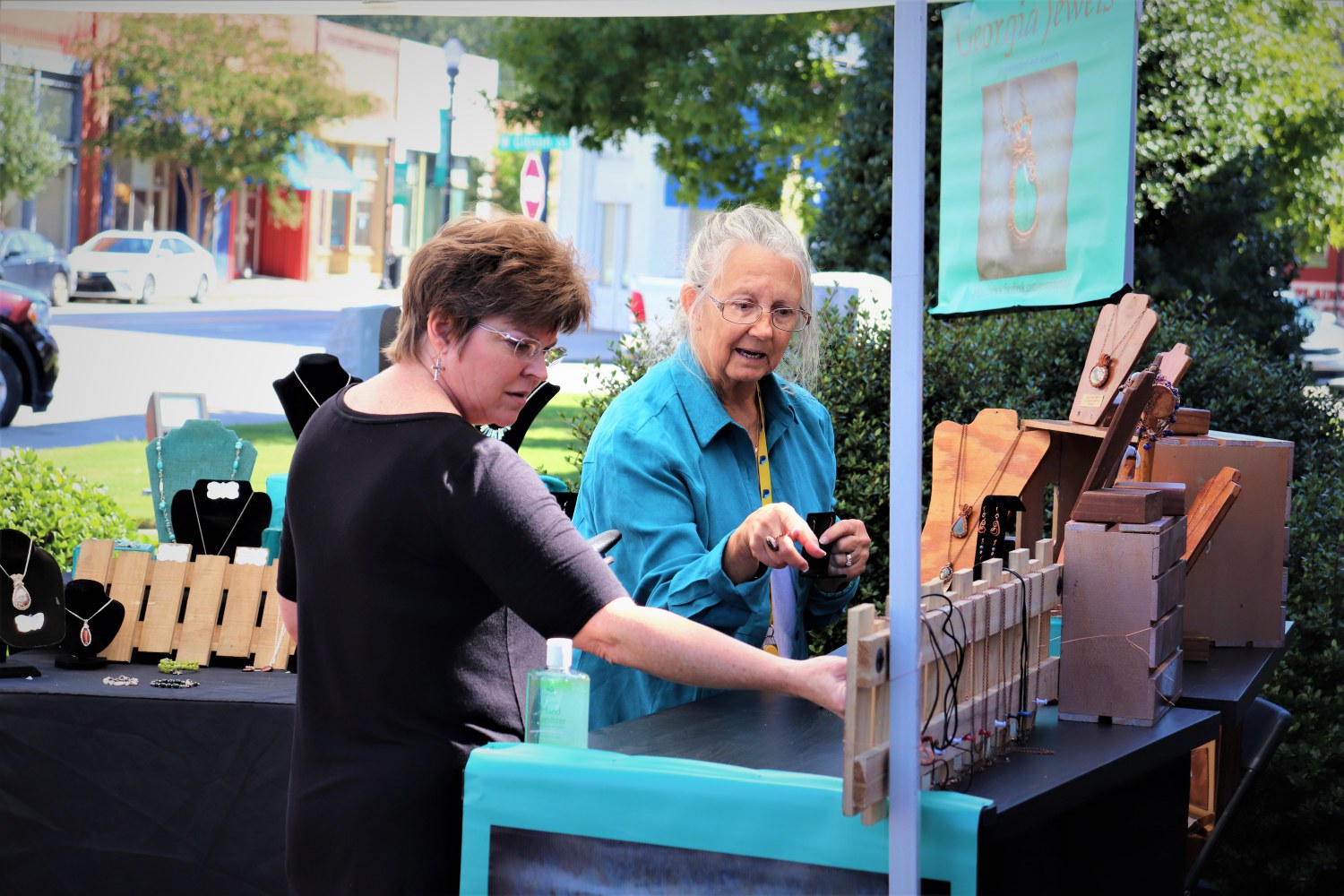 Shopping for jewelry at Market on Main