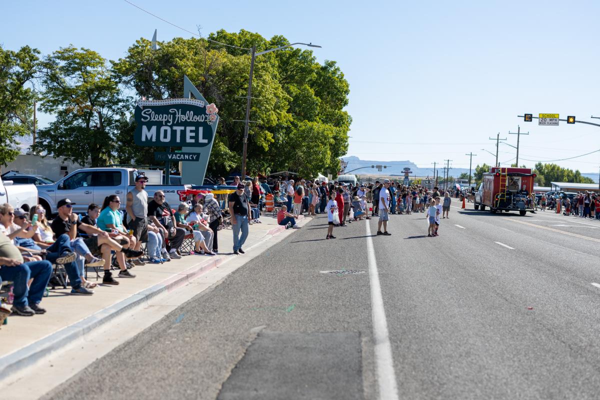 Crowd gathers for Parade