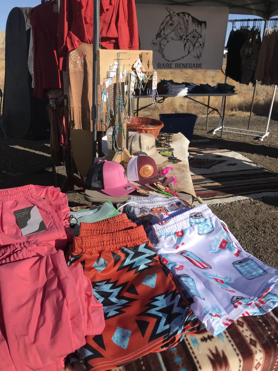 Western clothing at a vendor shop