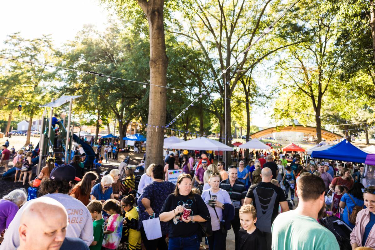 Artisan vendors and attendees at Boofest in Belmont NC