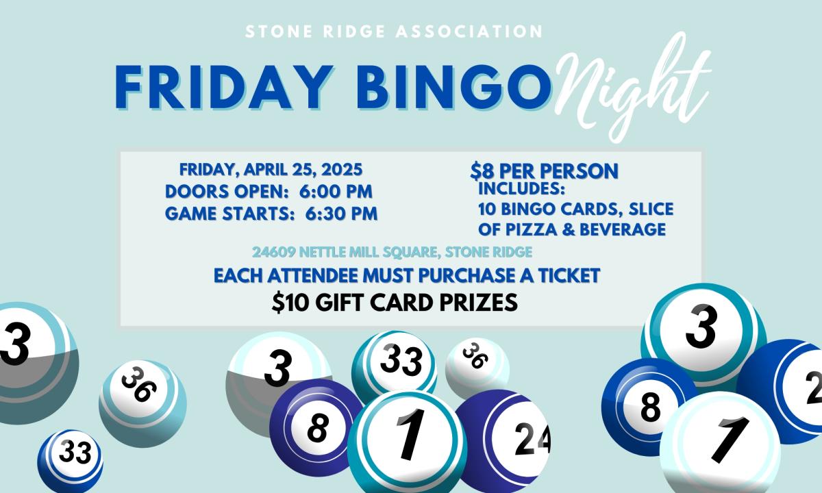 Stone Ridge - Friday Bingo Night -  April