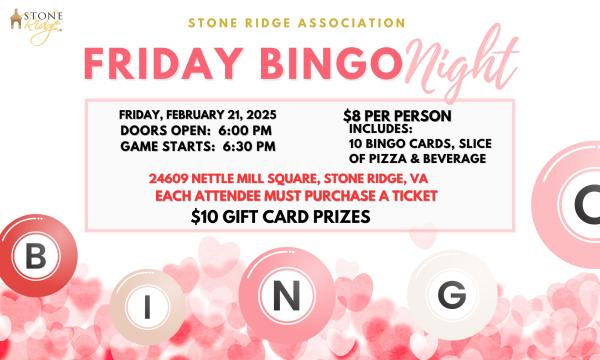 Stone Ridge - Friday Bingo Night -  February