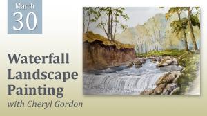 Waterfall Landscape Painting cover picture