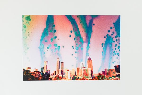Pink Atlanta Skyline Art Print 12x18" picture