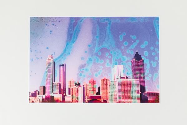 Blue & Purple Atlanta Skyline Art Print 12x18" picture