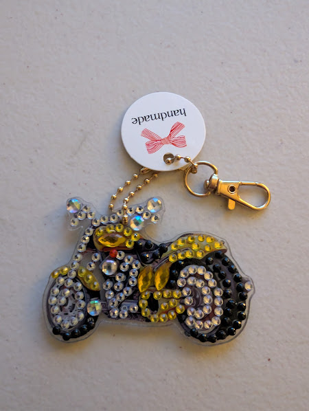 Diamond Art Motorcycle Key Chain picture