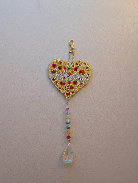 Heart Shaped Diamond Art Sun Catcher