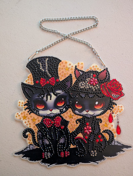 Halloween Kitty Cat Couple Hanging Pendant