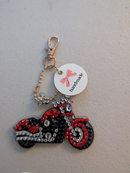 Diamond Art Motorcycle Key Chain picture