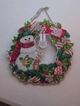 Snowman Christmas Wreath Diamond Art Hanging Pendant