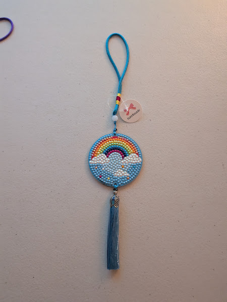 Rainbow Diamond Art Car Pendant