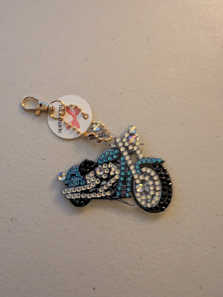 Diamond Art Motorcycle Key Chain picture