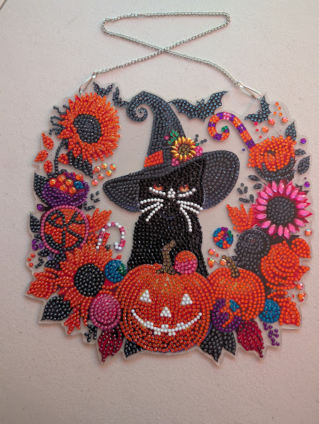 Halloween Black Cat Diamond Art Hanging Pendant