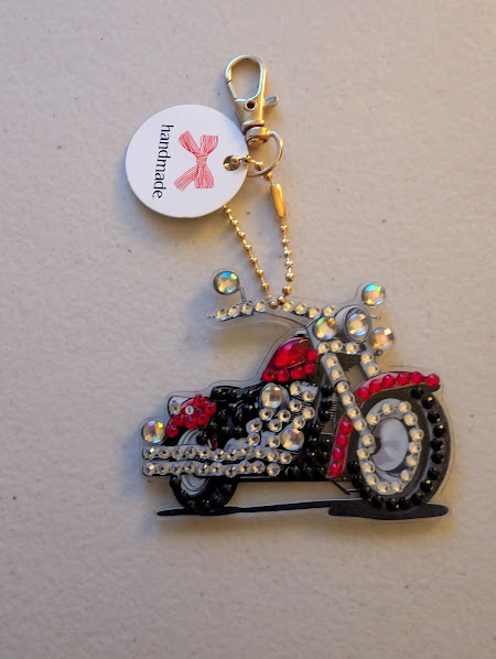 Diamond Art Motorcycle Key Chain picture