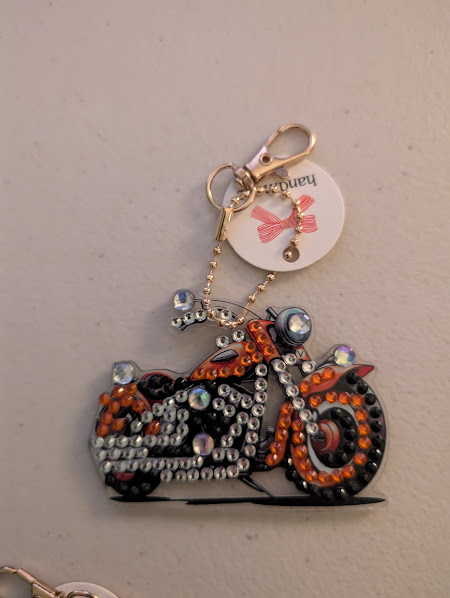 Diamond Art Motorcycle Key Chain picture