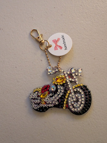 Diamond Art Motorcycle Key Chain picture