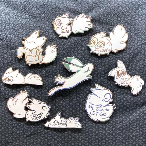 Anxiety Fox Enamel Pins picture