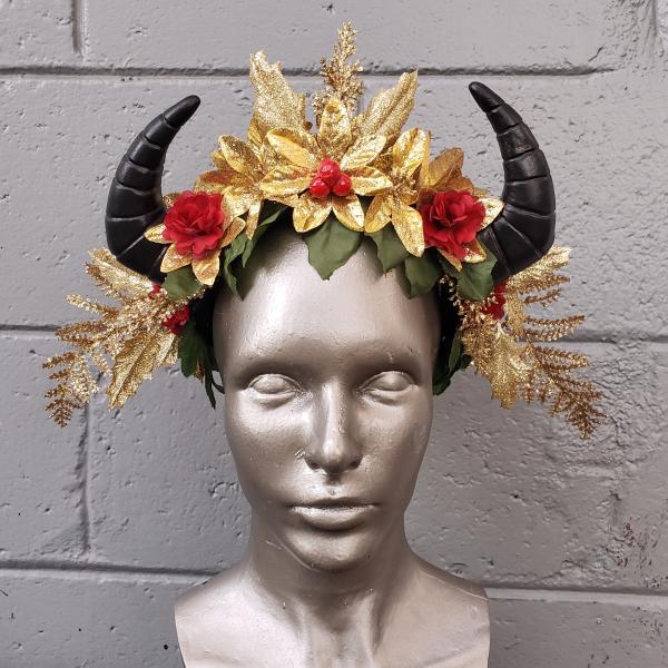 Small horn winter Holiday themed headdress