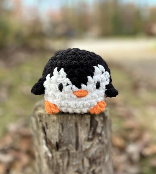 Crochet Amigurumi Holiday Black and White Penguin Plush picture