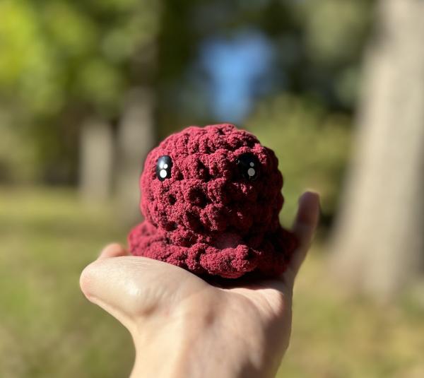 Crochet Amigurumi Maroon Baby Octopus Plush