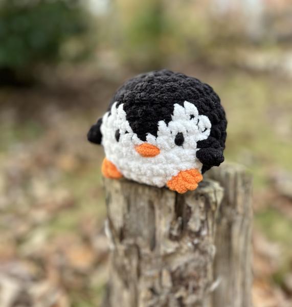 Crochet Amigurumi Holiday Black and White Penguin Plush picture