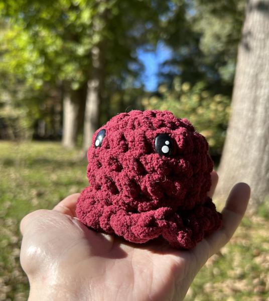 Crochet Amigurumi Maroon Baby Octopus Plush picture