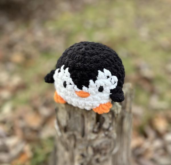 Crochet Amigurumi Holiday Black and White Penguin Plush picture