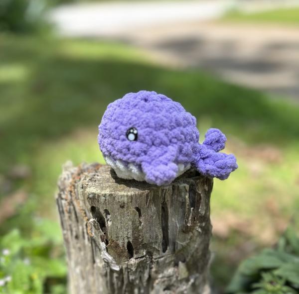 Crochet Amigurumi Baby Purple Whale Plush picture