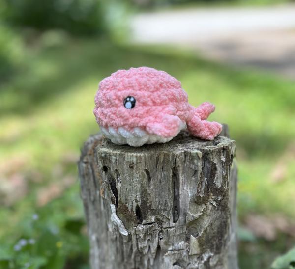 Crochet Amigurumi Baby Peach Whale Plush picture