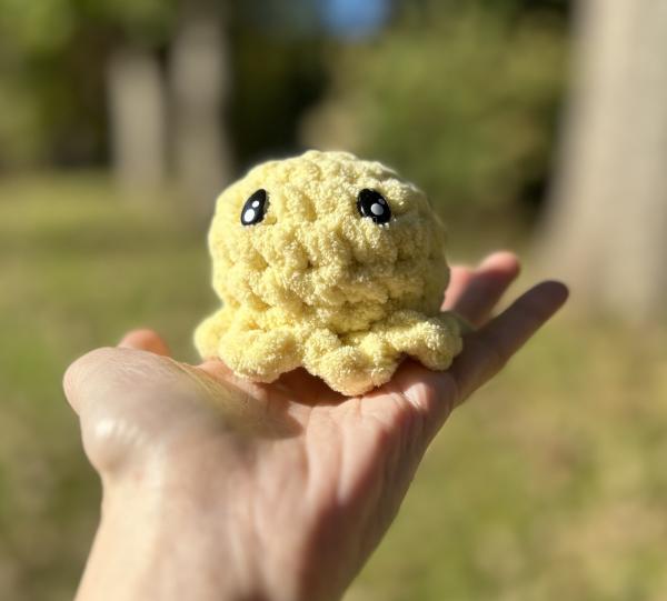 Crochet Amigurumi Yellow Baby Octopus Plush