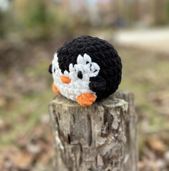 Crochet Amigurumi Holiday Black and White Penguin Plush picture