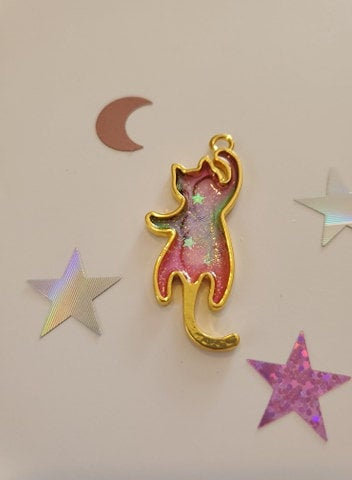 Kitty Stained Glass Resin Pendant picture