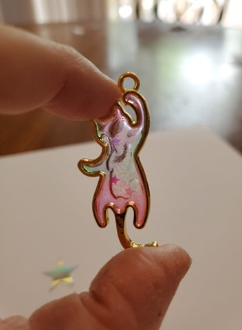 Kitty Stained Glass Resin Pendant picture