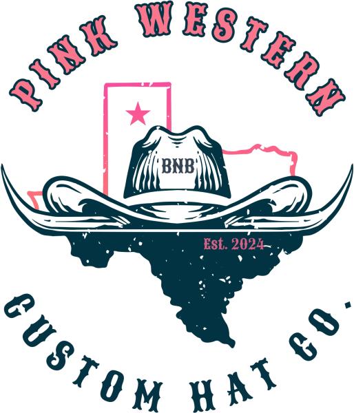 Pink Western custom hat co