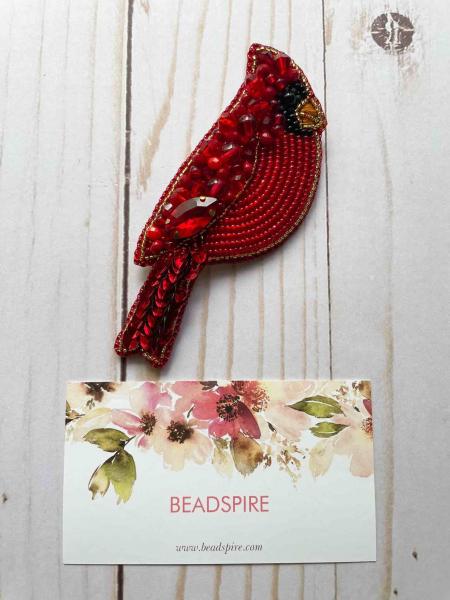 Red cardinal bird brooch picture