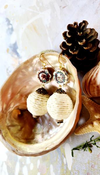 Coastal Autumn Charm Ceramic Earrings