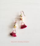 Blooming Baubles Red Tassel Earrings