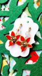 Holiday Flower Earrings In Red