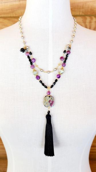 Orchid & Pearls Necklace