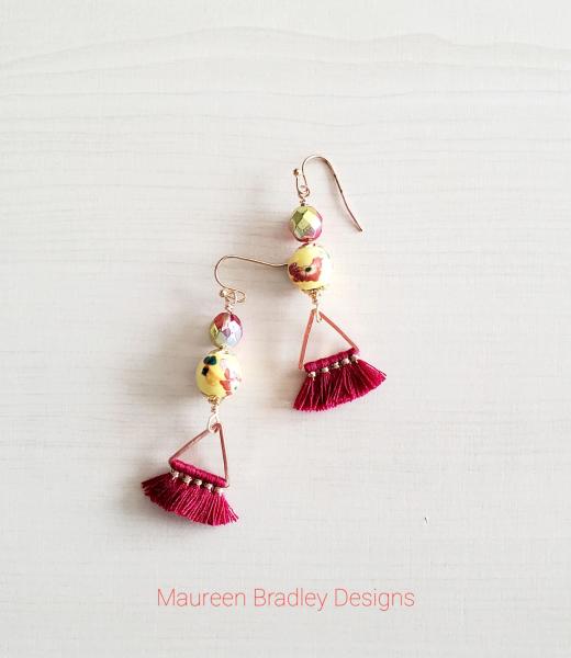 Blooming Baubles Red Tassel Earrings picture