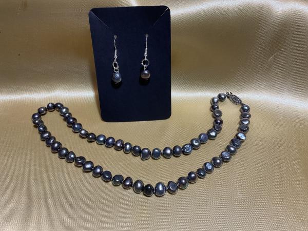 Cultured  Baroque Black Pearl Set picture