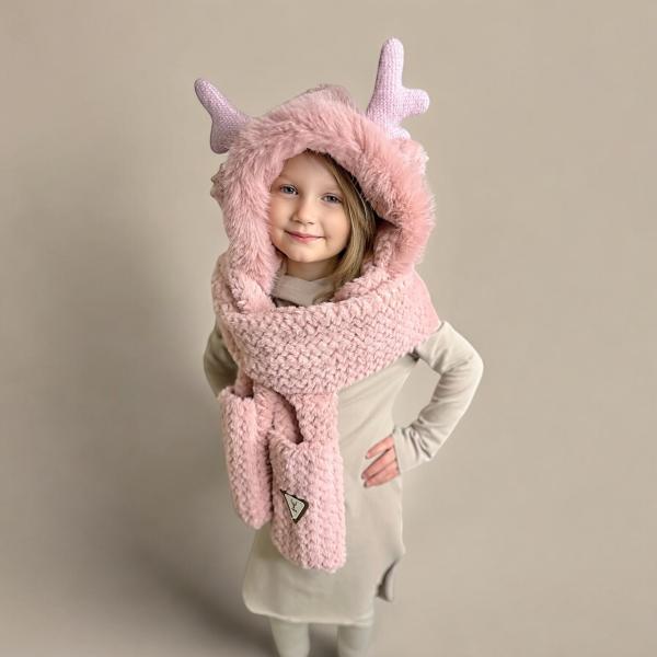 Waffle Knit Pink Deer